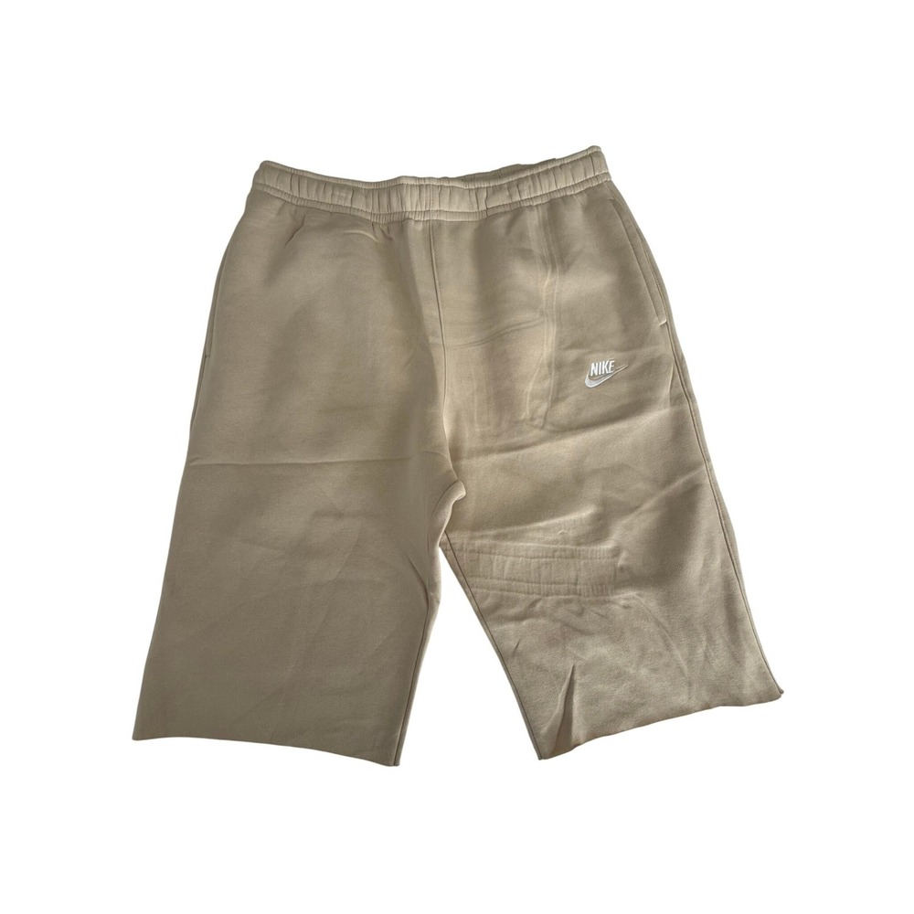 Nike Sportswear Club Fleece Shorts Mens Large Khaki Beige BV2671-206 NEW